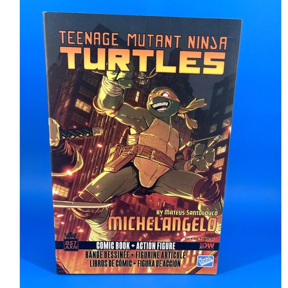 BST AXN Teenage Mutant Ninja Turtles Michelangelo by Mateus Santolouco 5" Figure - Picture 1 of 8